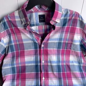 TAILORBYRD Collection Plaid Dress Shirt Large